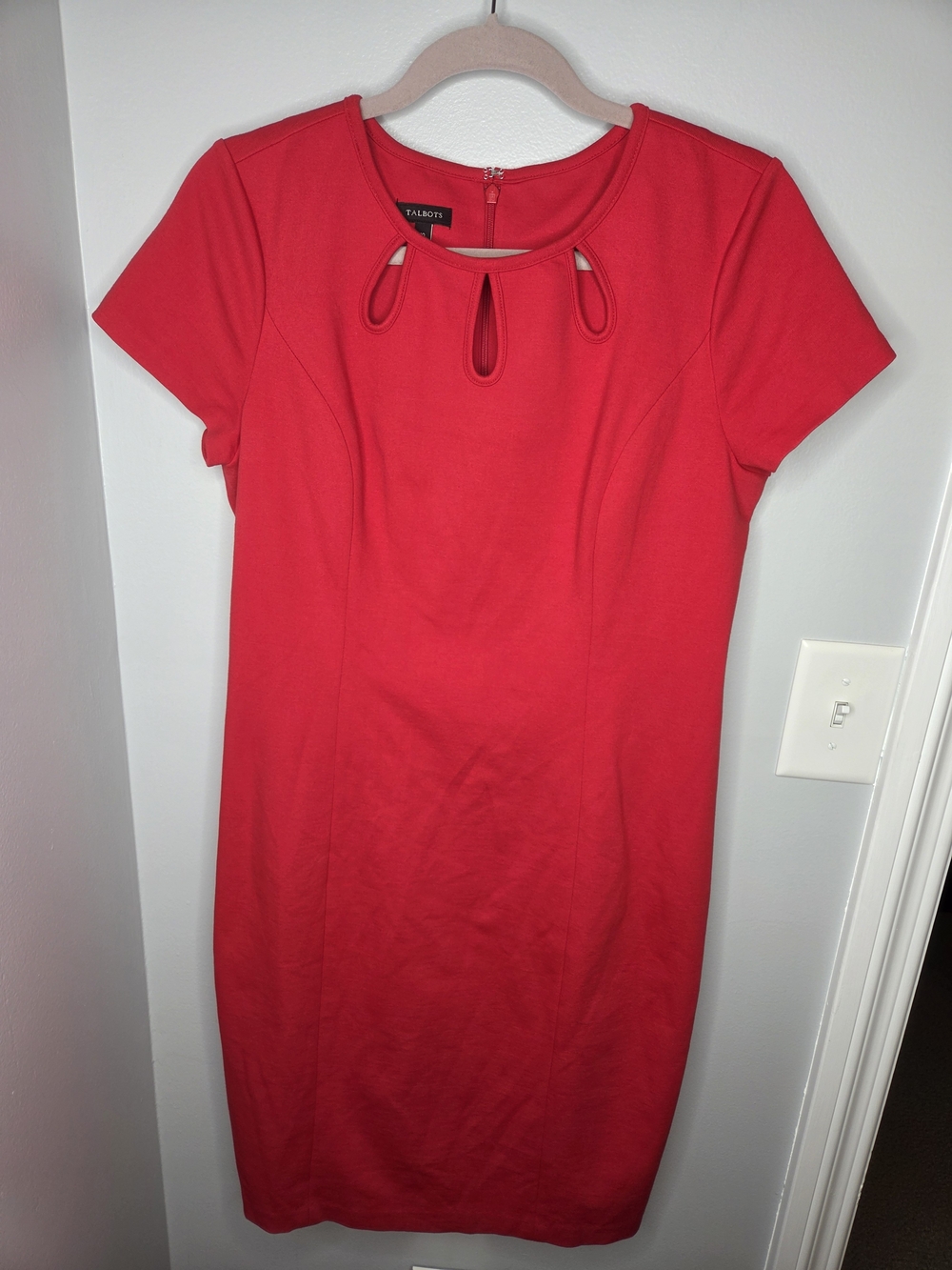Talbots Red Keyhole Sheath Dress
